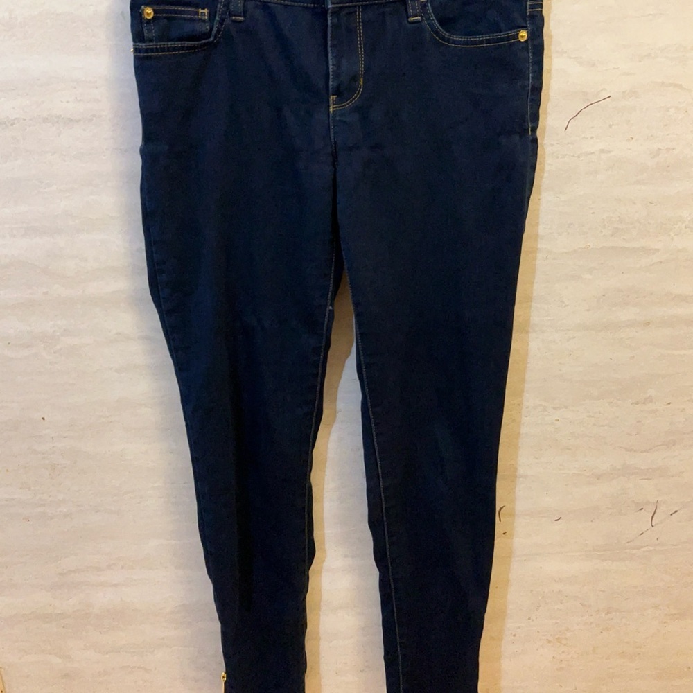Michael Kors Jeggings Jeans With Ankle Gold Zippers